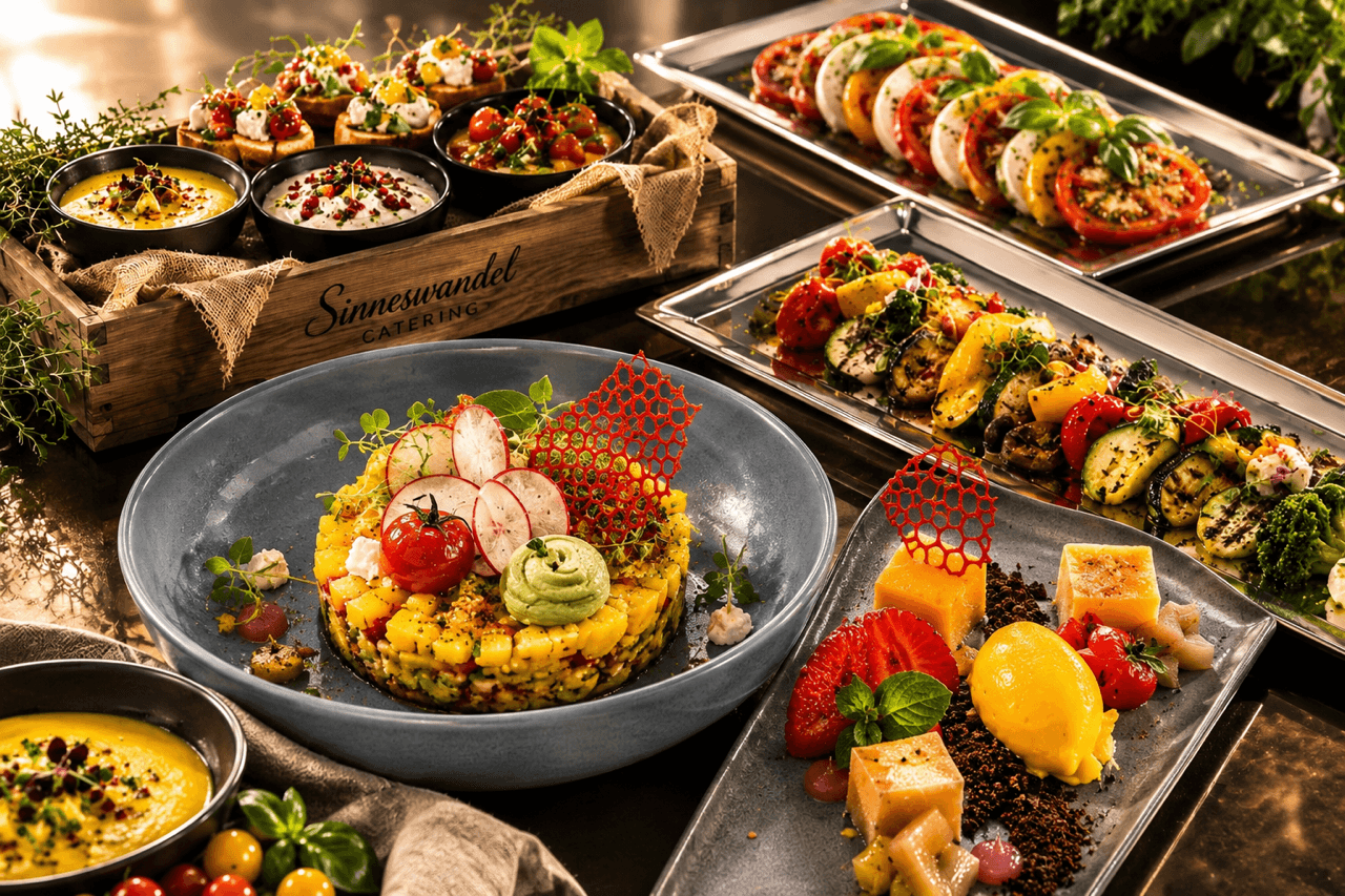 Hochwertig angerichtetes Catering-Buffet